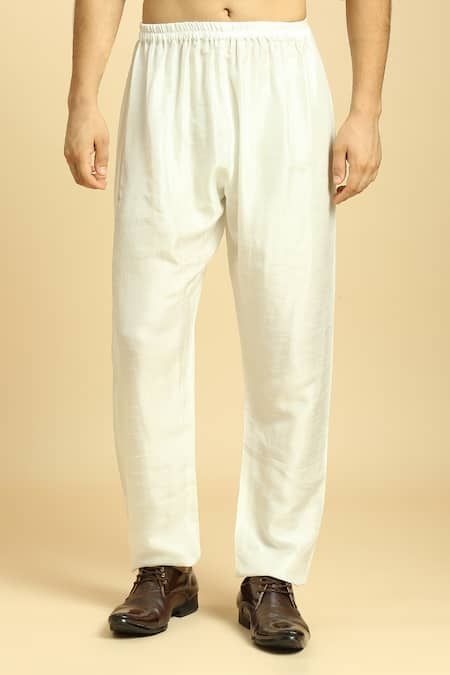 Masumi Mewawalla_Green Silk, Linen Beads Hand Embroidered Neon Kurta Set _at_Aza_Fashions