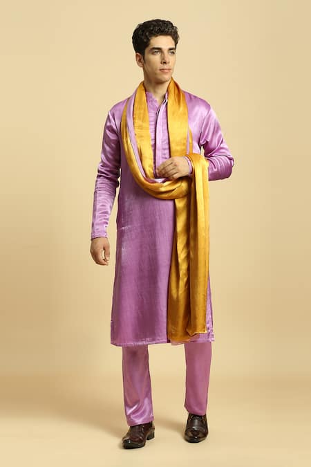 Masumi Mewawalla Solid Kurta Set With Ombre Dupatta 