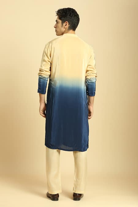 Masumi Mewawalla Embroidered Placket Ombre Kurta Pant Set 