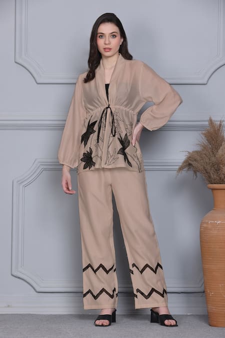 MIDORI BY SGV Thread Embroidered Top & Pant Set 