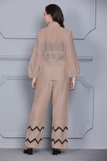 Midori By Sgv Thread Embroidered Top & Pant Set 