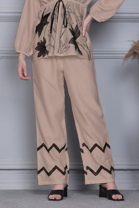 Buy Midori By Sgv Beige Silk, Cotton, Silk, Embroidery Thread Top And Pant Set Online at Aza Fashions Buy_Midori By Sgv_Beige Silk, Cotton, Silk, Embroidery Thread Top And Pant Set _Online_at_Aza_Fashions
