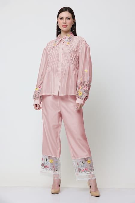 MIDORI BY SGV Allora Floral Thread Embroidered Shirt With Pant 