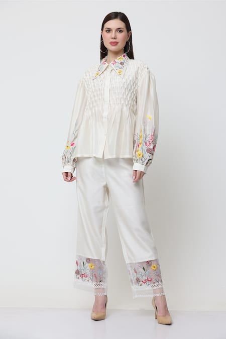 MIDORI BY SGV Allora Thread Embroidered Shirt With Pant 