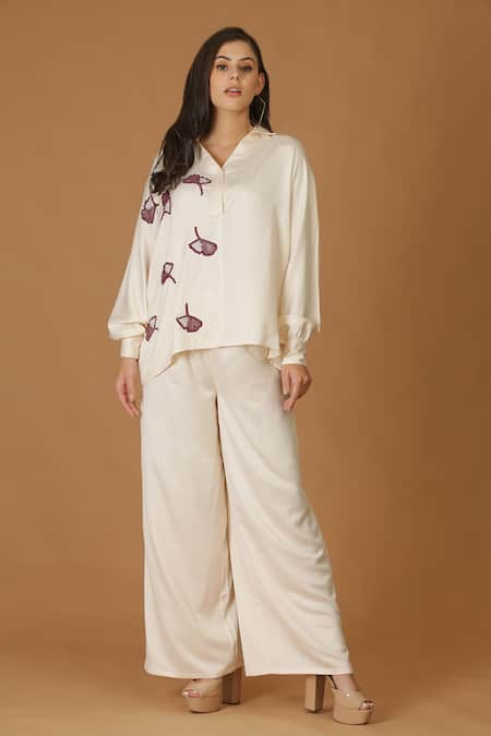 MIDORI BY SGV Cutdana & Bead Embroidered Shirt & Pant Set 