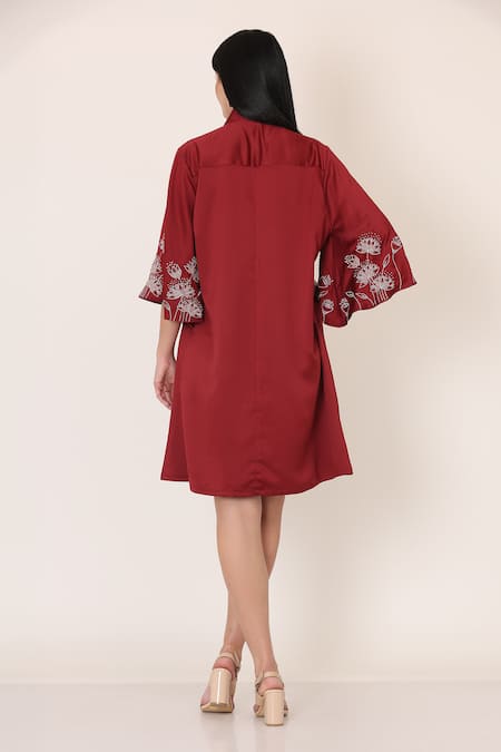 Midori By Sgv Pearl & Resham Embroidered Dress 