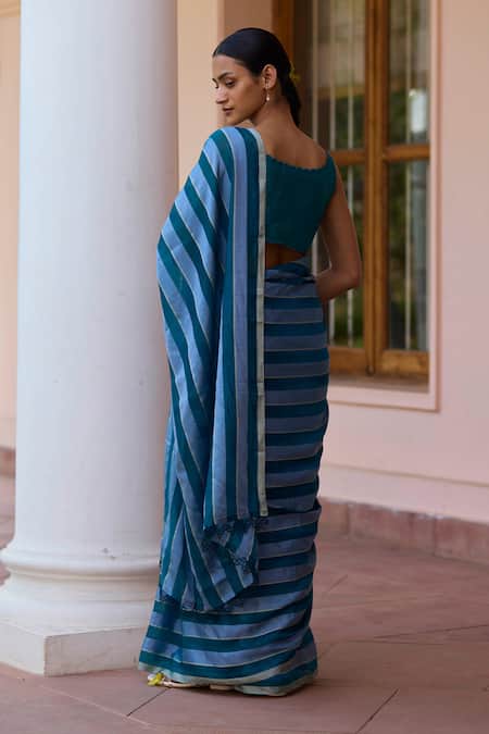 Surmaye Solo Symphony Stripe Pattern Handwoven Saree 