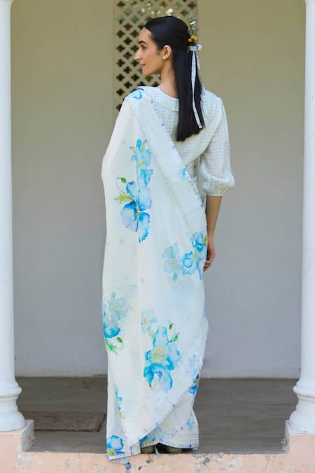 Surmaye Aura Poppy Floral Print Saree 