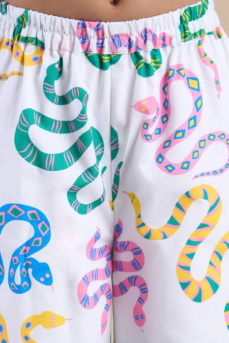 Shop_Lil Drama_Blue Cotton Ruffles Shirt And Printed Pant Set _Online_at_Aza_Fashions