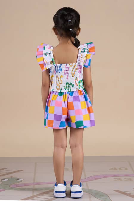 Lil Drama Snake Print Top & Skorts Set 