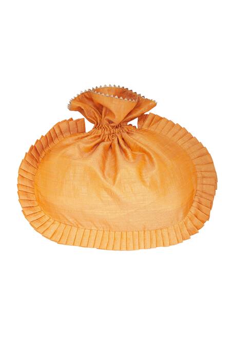 Shop Kalakaari By Sagarika Orange Gota Patti Stripe Work Potli Bag Online at Aza Fashions Shop_Kalakaari By Sagarika_Orange Gota Patti Stripe Work Potli Bag _Online_at_Aza_Fashions