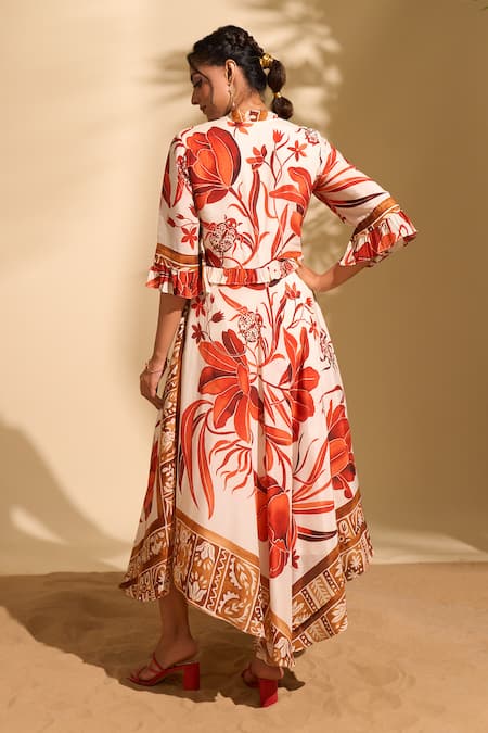 Whimsical By Shica X AZA Botanical Print Dress