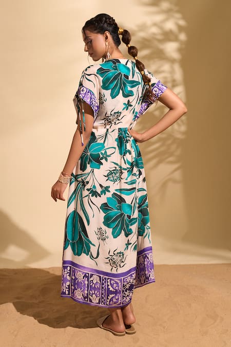 Whimsical By Shica X AZA Florette Print Pleated Dress