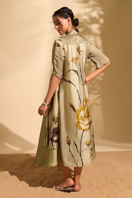 Whimsical By Shica X AZA Big Florette Print Jacket Dress 