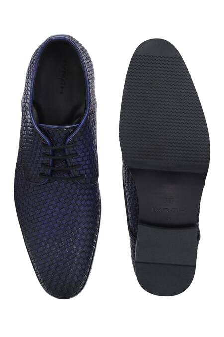 Buy_Ivrah_Blue Venice Basket Weave Pattern Lace Shoes