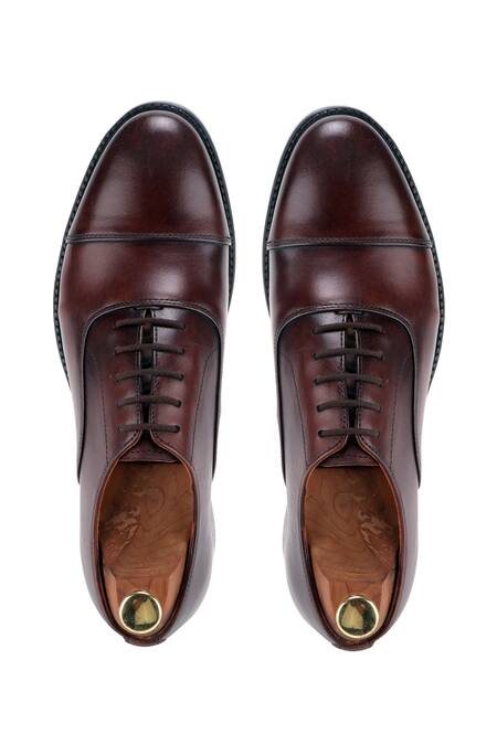 Shop_Ivrah_Brown Leather Lace Up Shoes_Online_at_Aza_Fashions