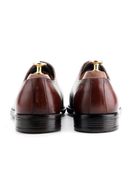 Shop_Ivrah_Brown Cut Work Duke Lace Up Brogue Shoes_Online_at_Aza_Fashions