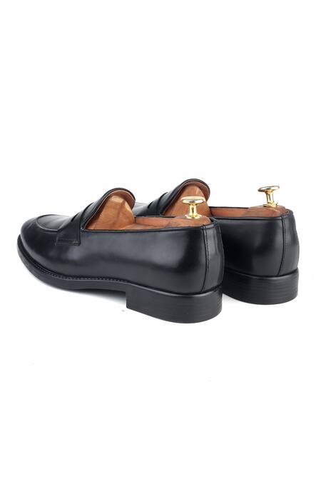 Buy_Ivrah_Black Cut Work Loake Slip On Shoes_Online_at_Aza_Fashions