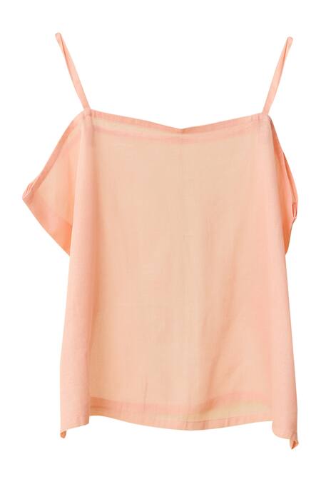 Buy_Mukta Sabharwal_Red Chanderi Silk, Cotton Tassels, Embroidery Florence Ombre Shirt Pant Set 