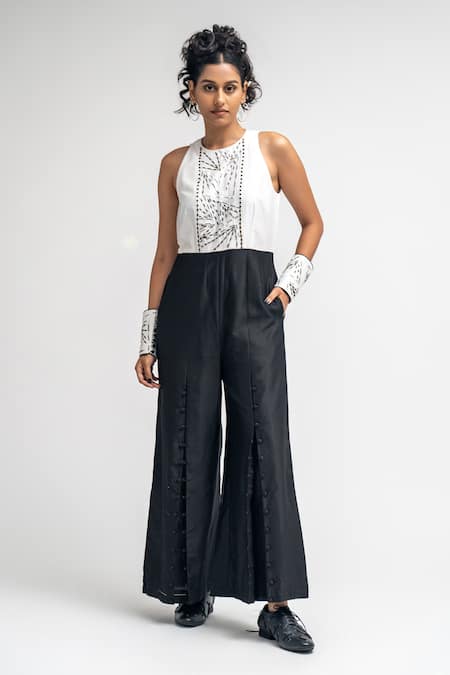 ATBW Chanderi Embellished Yoke Jumpsuit 