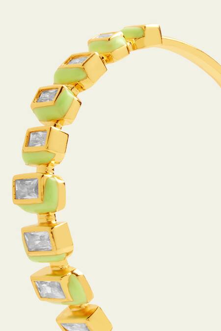 Buy Isharya Green Crystals Cubic Zirconia Encrusted Quad Enamelled Bracelet Online at Aza Fashions Buy_Isharya_Green Crystals Cubic Zirconia Encrusted Quad Enamelled Bracelet _Online_at_Aza_Fashions