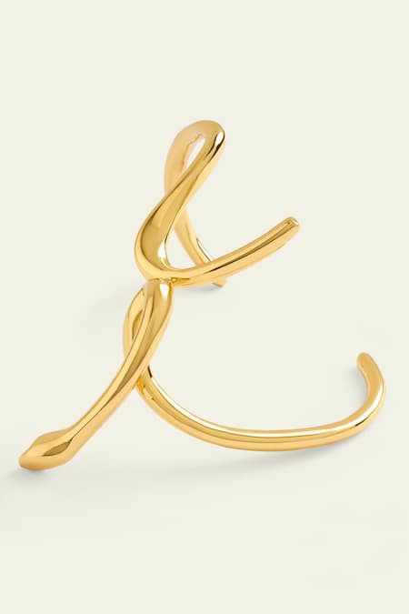 Shop_Isharya_Gold Plated Slither Cuff Bracelet _at_Aza_Fashions