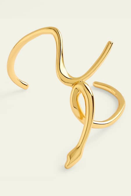 Isharya_Gold Plated Slither Cuff Bracelet _Online_at_Aza_Fashions