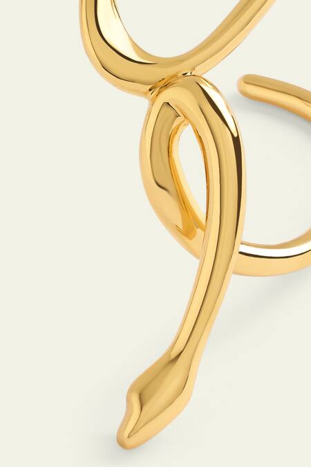 Buy_Isharya_Gold Plated Slither Cuff Bracelet _Online_at_Aza_Fashions