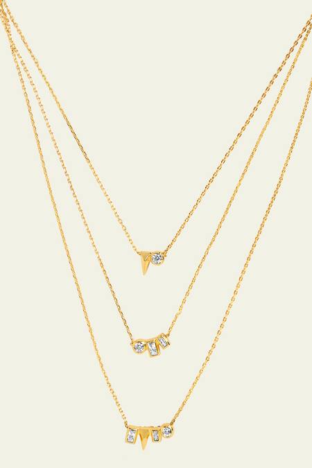 Isharya_Gold Plated Layered Abstract Necklace_Online_at_Aza_Fashions