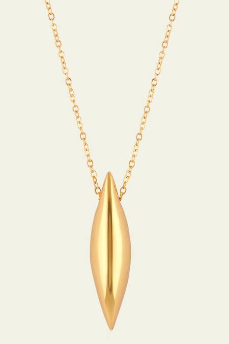 Isharya_Gold Plated Drop Pendant Necklace_Online_at_Aza_Fashions