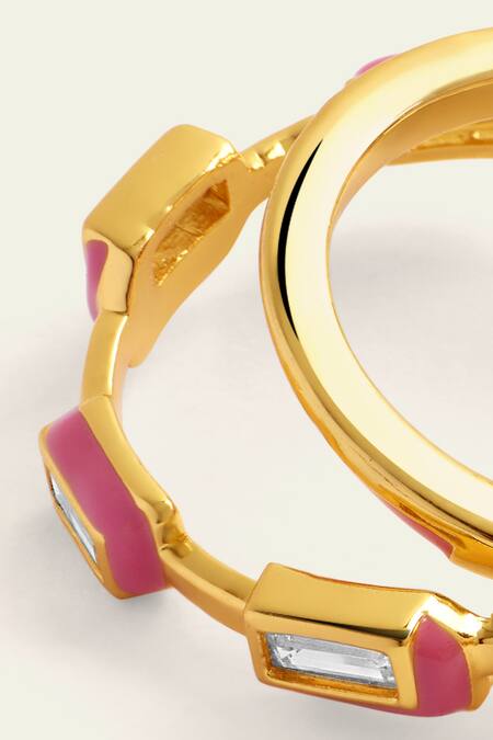 Buy Isharya Pink Crystals Triple Enamelled Hoops Online at Aza Fashions Buy_Isharya_Pink Crystals Triple Enamelled Hoops _Online_at_Aza_Fashions