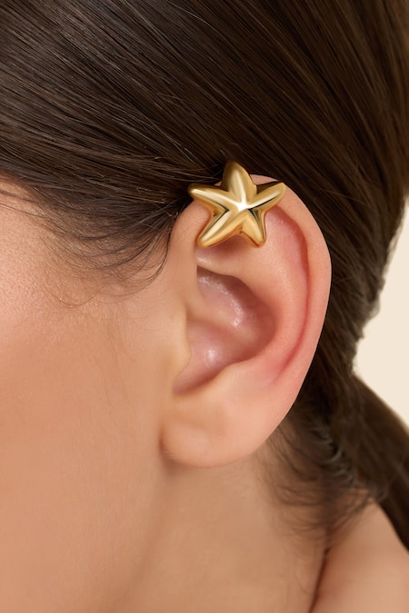 Isharya Gold Plated Star Shaped Ear Cuffs