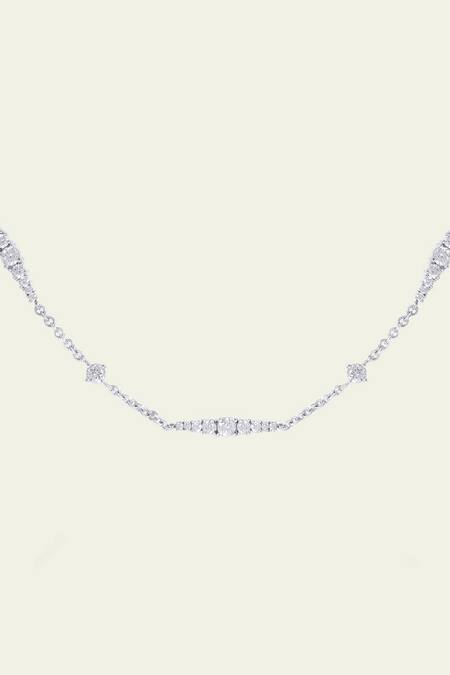 Buy_Isharya_Silver Plated Stone Embellished Chain Choker Necklace_Online_at_Aza_Fashions