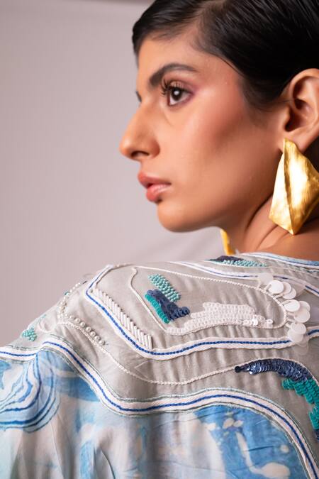 Madder Much Multi Color Rayon, Modal, Silk Boat Dakota Marble Tide Print Kaftan Jumpsuit Online at Aza Fashions Madder Much_Multi Color Rayon, Modal, Silk Boat Dakota Marble Tide Print Kaftan Jumpsuit _Online_at_Aza_Fashions