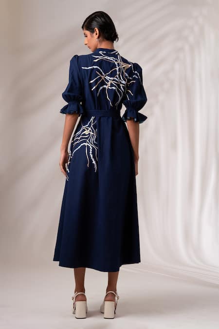 Madder Much Kai River Delta Embroidered Shirt Dress With Belt 