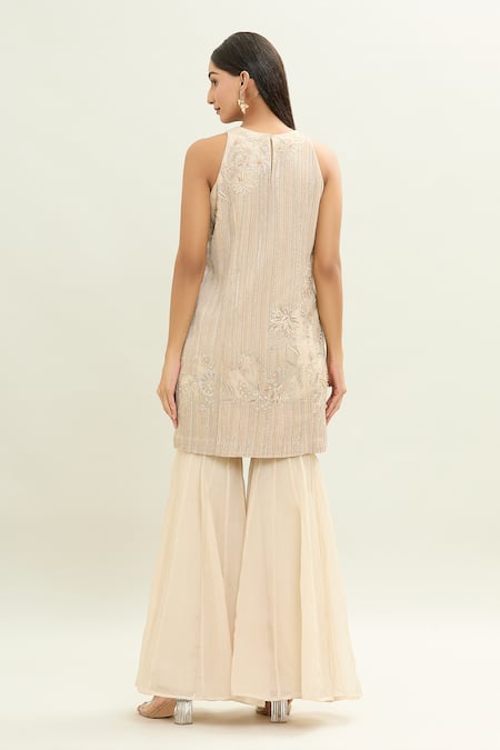 Shreeka Gardenia Chintz Embroidered Kurti Gharara Set 