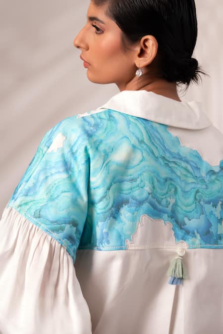 Madder Much Multi Color Cotton, Twill Collared Doris Ripple Effect Midi Dress Online at Aza Fashions Madder Much_Multi Color Cotton, Twill Collared Doris Ripple Effect Midi Dress _Online_at_Aza_Fashions