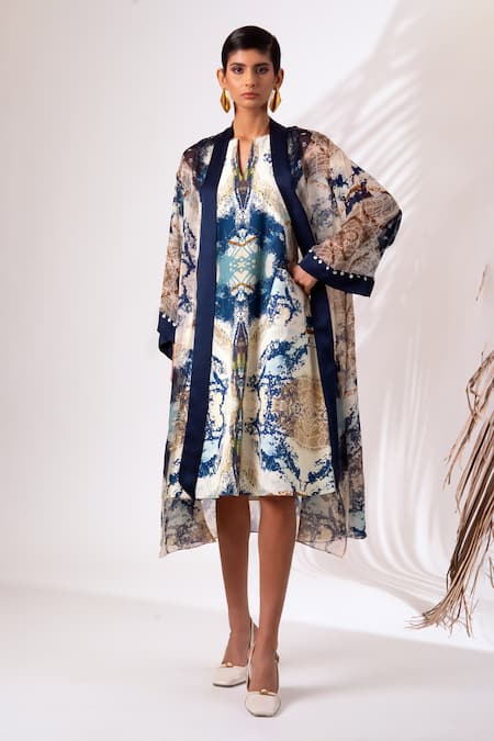 Madder Much Fogo Abstract Print Jacket With Dress 