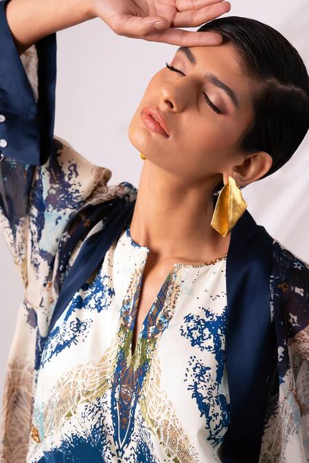 Buy Madder Much Multi Color Organza, Cotton Sequins Boat Fogo Abstract Print Jacket With Dress Online at Aza Fashions Buy_Madder Much_Multi Color Organza, Cotton Sequins Boat Fogo Abstract Print Jacket With Dress _Online_at_Aza_Fashions