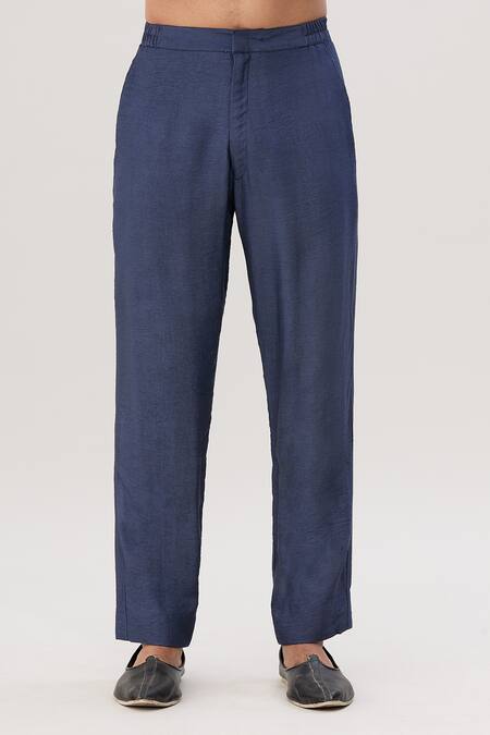 Buy_Diyarajvvir_Grey Cotton, Silk Plain Shirt Kurta And Pant Set 