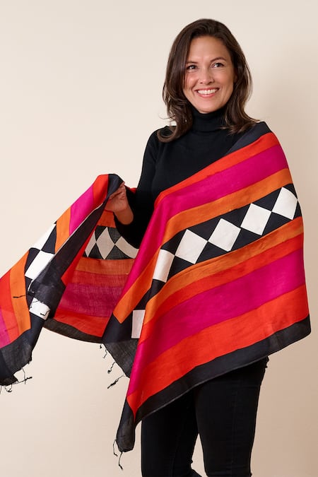 Aeshaane Diamond Hand Block Print Scarf 