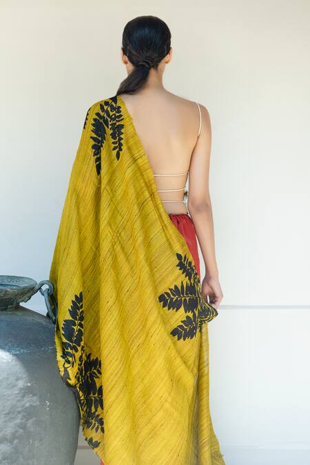 Aeshaane Silk Garden Woven Scarf 