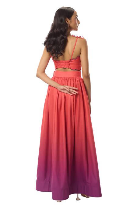 Buy Verano By Tanya Multi Color Linen Alyssa Ombre Maxi Skirt Online at Aza Fashions Buy_Verano By Tanya_Multi Color Linen Alyssa Ombre Maxi Skirt _Online_at_Aza_Fashions