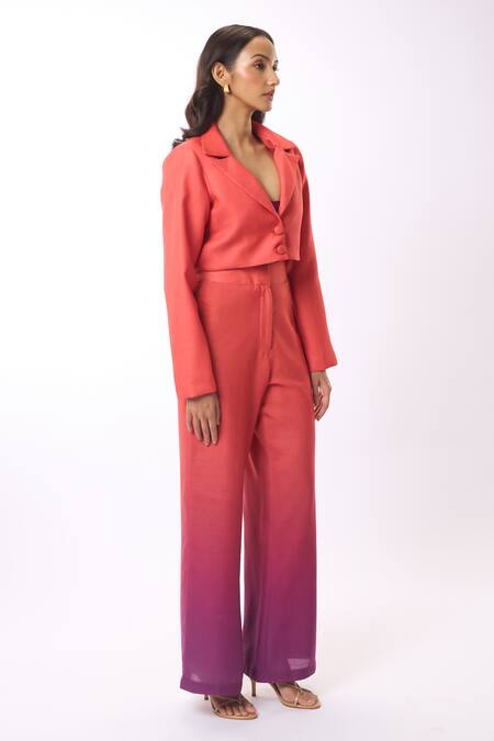 Buy Verano By Tanya Multi Color Linen Alyssa Ombre Trouser Online at Aza Fashions Buy_Verano By Tanya_Multi Color Linen Alyssa Ombre Trouser _Online_at_Aza_Fashions