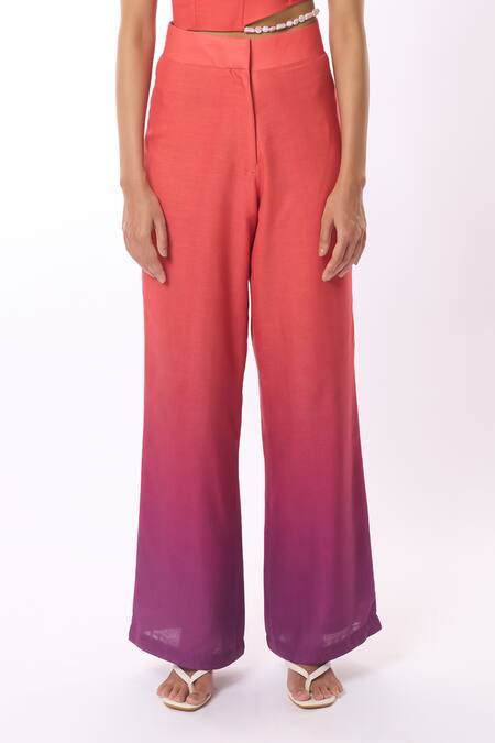 Verano By Tanya Multi Color Linen Alyssa Ombre Trouser at Aza Fashions Verano By Tanya_Multi Color Linen Alyssa Ombre Trouser _at_Aza_Fashions