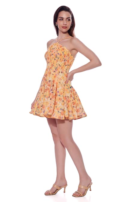 Buy Verano By Tanya Yellow Linen Halter Neck Freya Dress Buy_Verano By Tanya_Yellow Linen Halter Neck Freya Dress