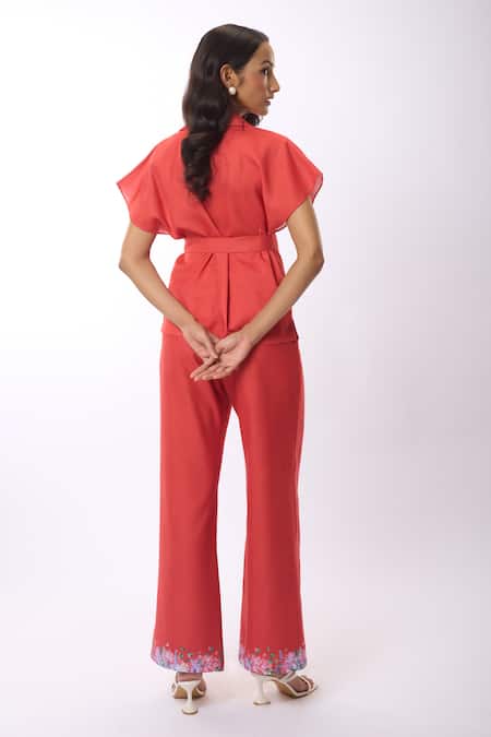 Verano By Tanya Zoella Floral Print Shirt With Belt 