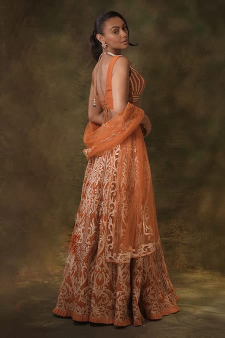 Archana Kochhar Gota Hand Embroidered Lehenga Set 