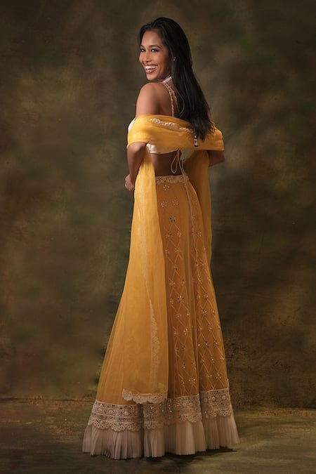 Archana Kochhar Sunshine Mirror Embroidered Lehenga Set 