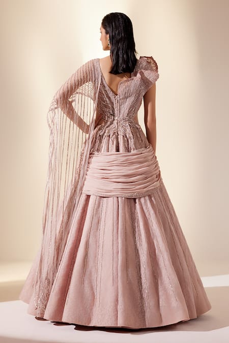 Adaara Couture Draped Embroidered Gown 